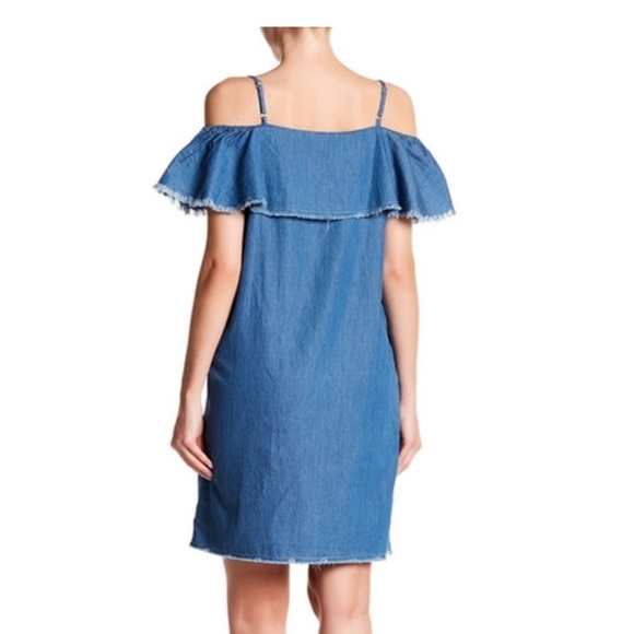 Lightweight denim off shoulder dress - Picture 2 of 3